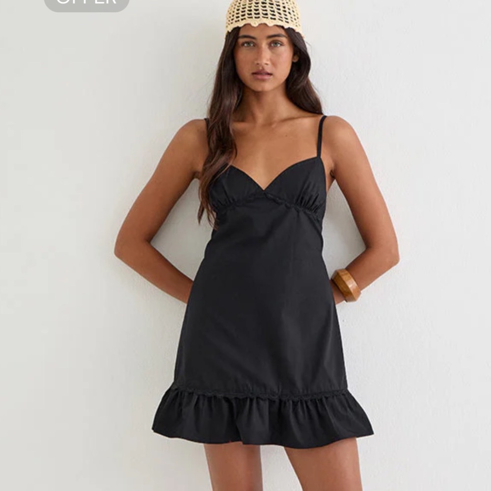 Motel rocks Tavita Mini Dress In Poplin Black